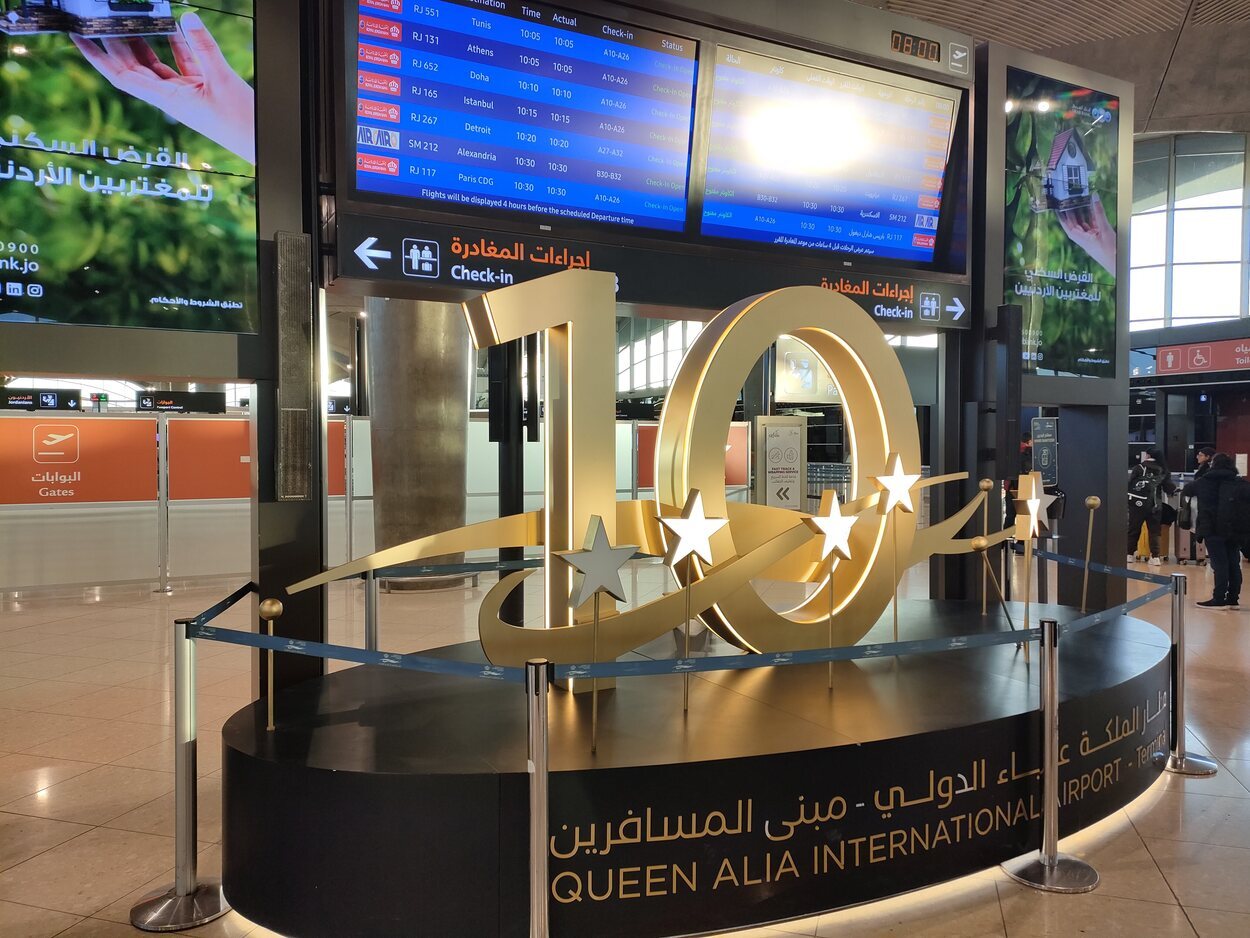 El Aeropuerto Internacional Reina Alia es el más importante de Jordania